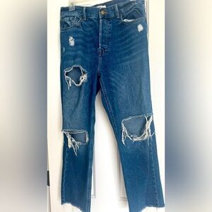 Distressed wide leg forever 21 jeans